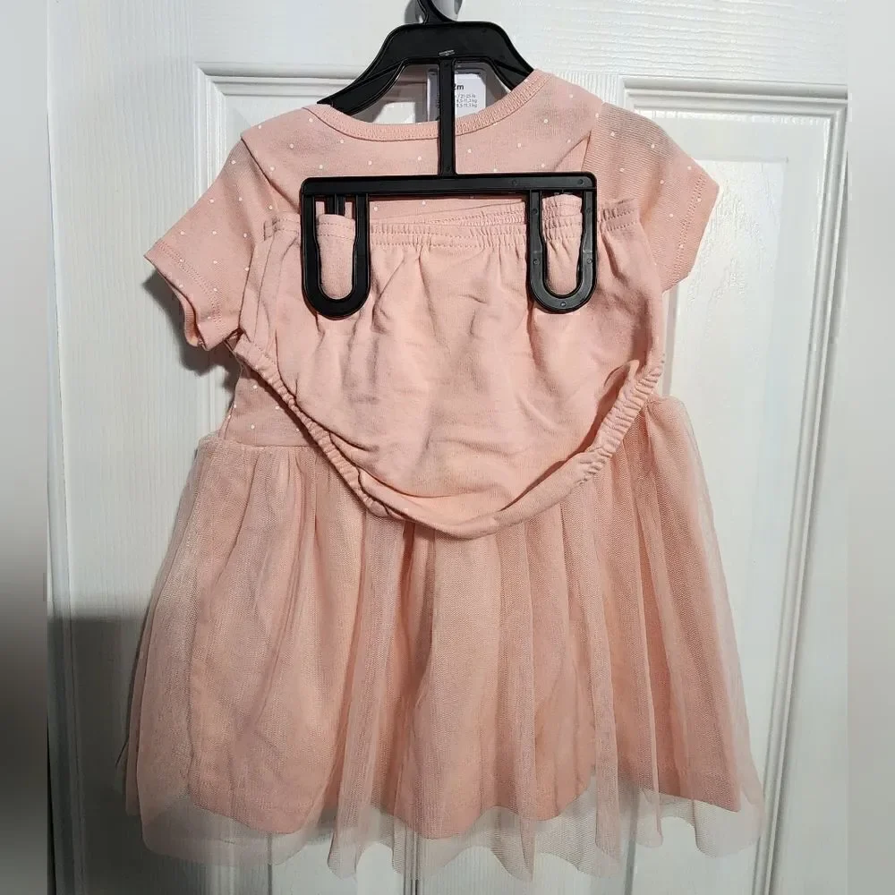 Nwt Easter Summer Baby Girl Raffle Tulle Dress set, 3pc, 100% cotton